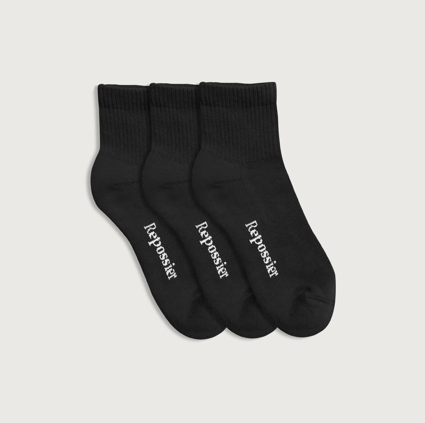 3 Pack Half Crew Socks - Black