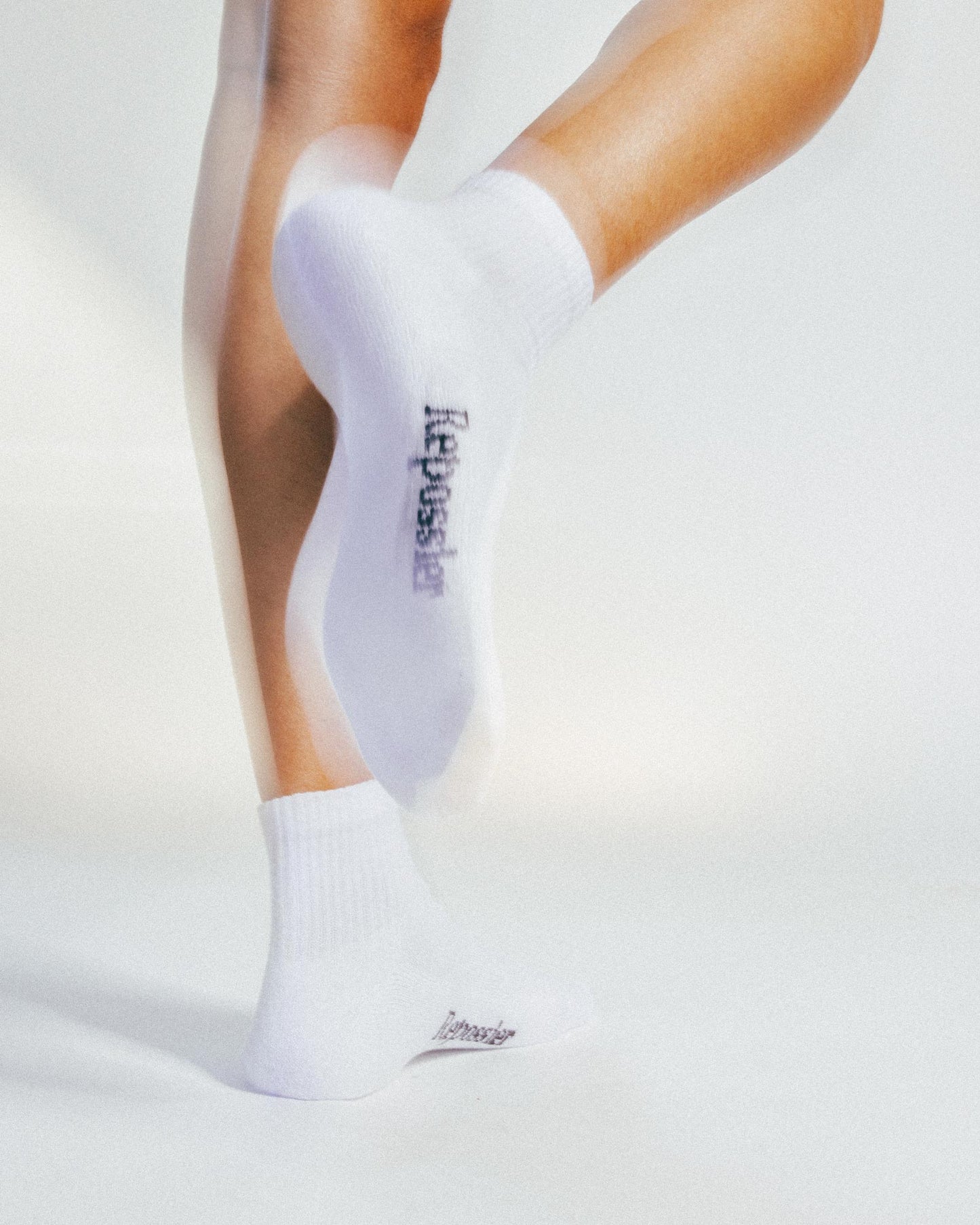 White Half Crew Socks